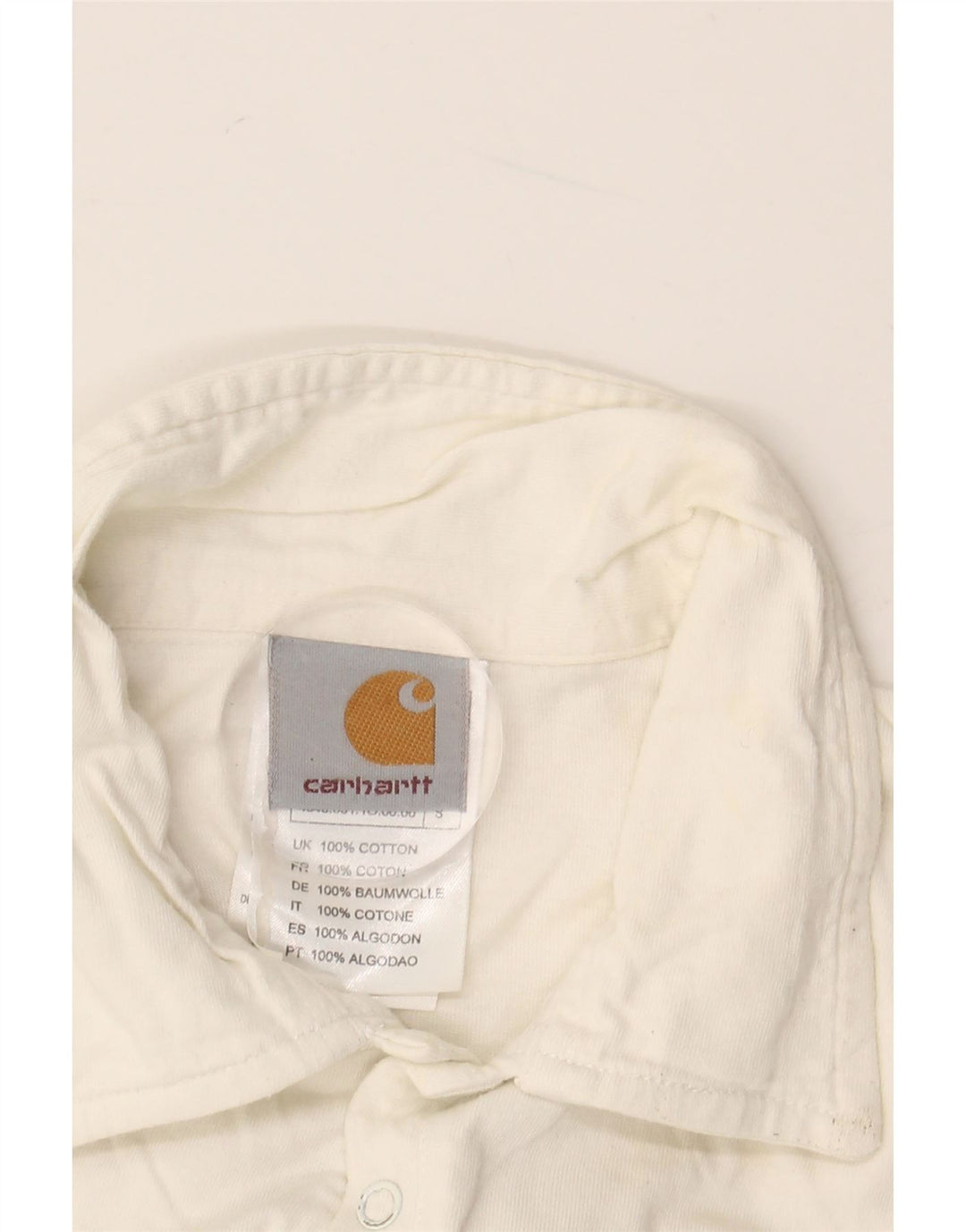 CARHARTT Polo para mujer UK 8 Pequeño algodón a rayas blancas