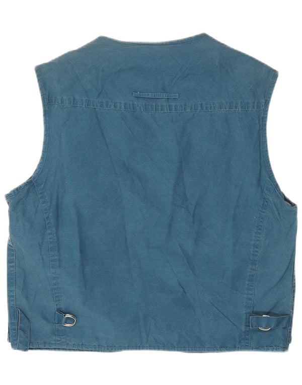 Casucci Mens Utility Gilet UK 36 Pequeño Algodón Azul