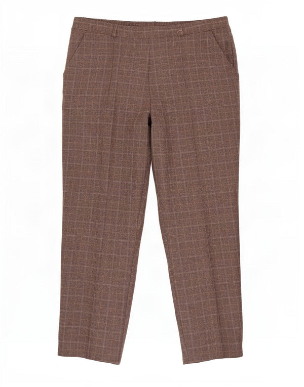 Marks & Spencer Pantalones Casuales para Mujer UK 40 Large W34 L27 Brown Check