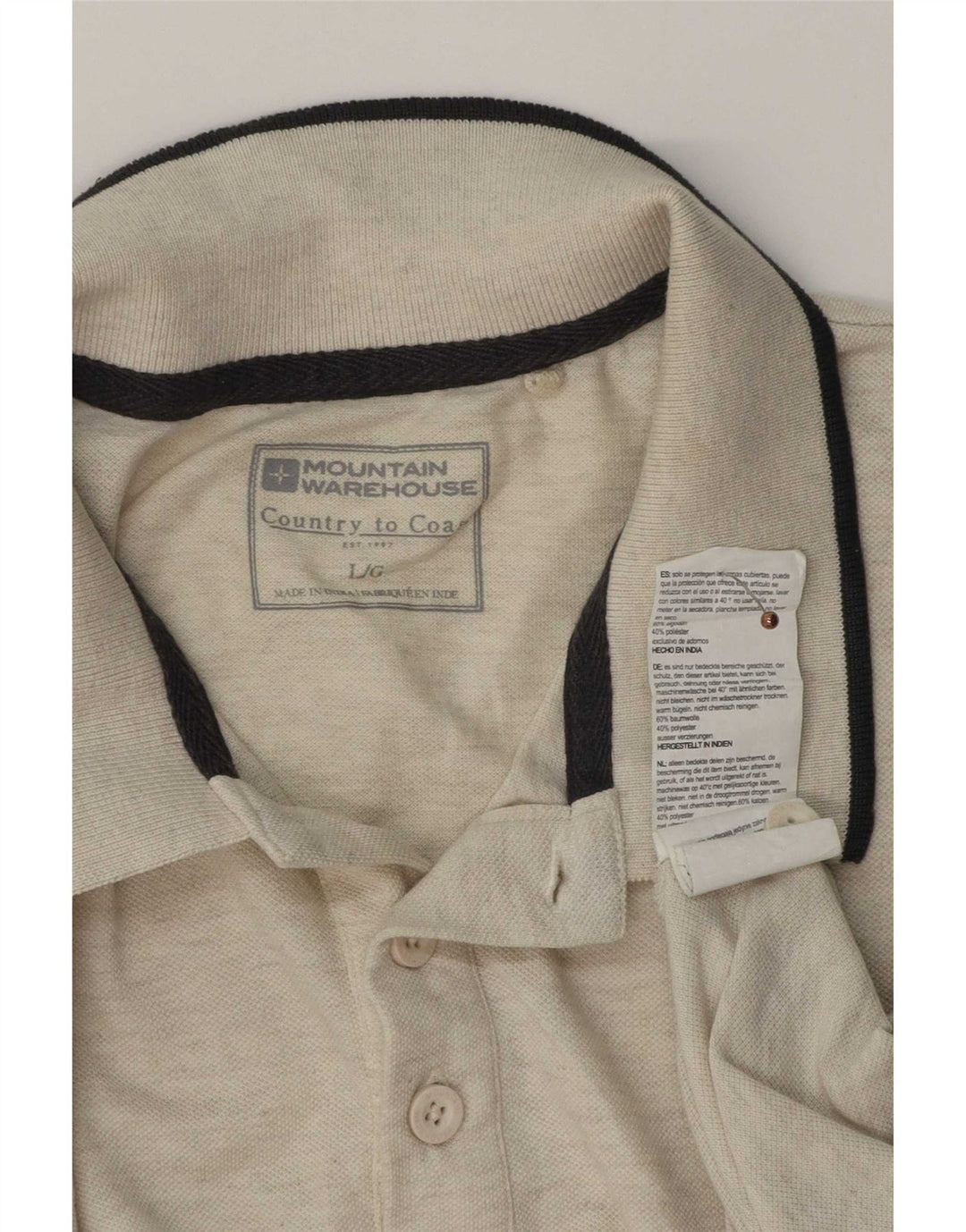 Polo para hombre de Mountain Warehouse, talla grande, algodón beige