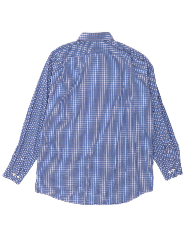 Camisa Lacoste Hombre Talla 40 Algodón Cuadros Azul Medio