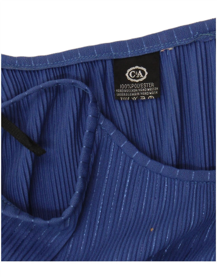 C&A Vestido de verano para mujer UK 10 Pequeño poliéster a rayas azules