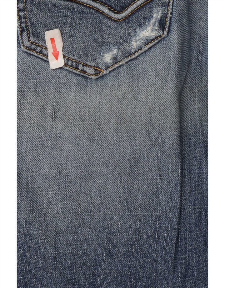 Jeans Rectos Desgastados Mujer Gas W30 L30 Algodón Azul