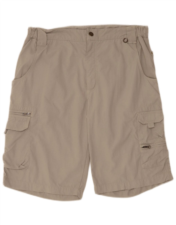 SALEWA Pantalones cortos tipo cargo para hombre, talla grande, W34, nailon gris