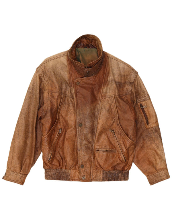 Trapper Chaqueta de cuero para hombre IT 46 Small Brown