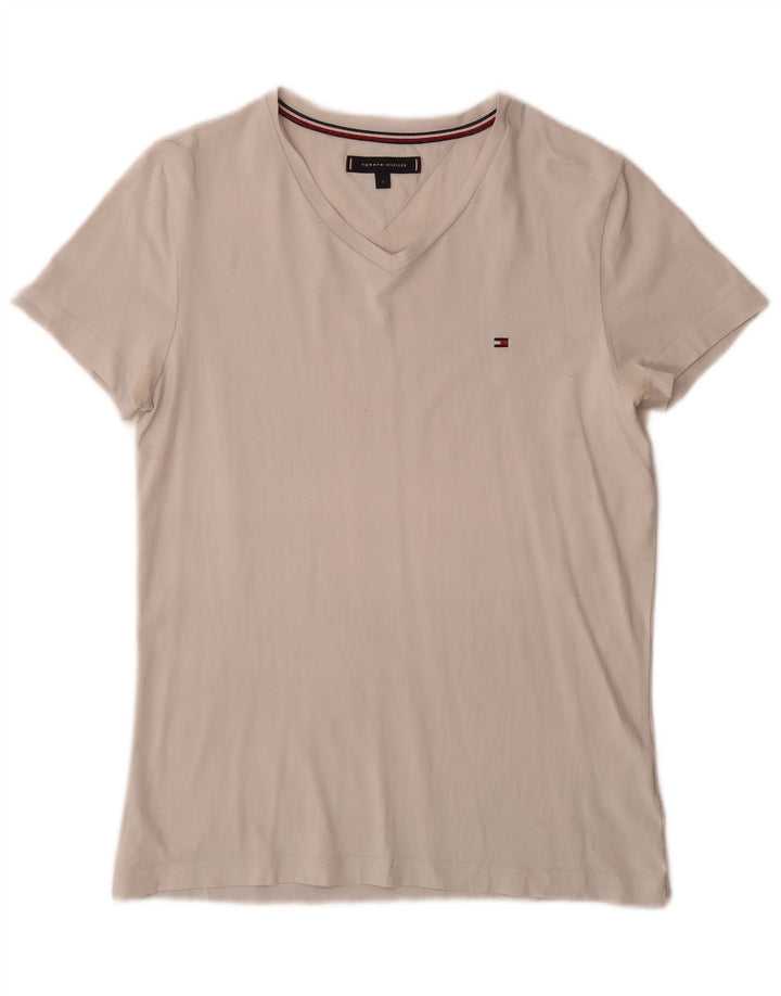 Tommy Hilfiger - Camiseta para hombre, talla pequeña, algodón blanco