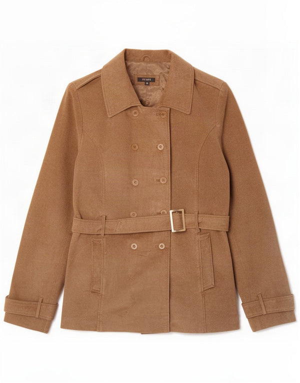 Peter Werth Chaqueta de ante para mujer ES 40 XL Beige Cuero Clásico