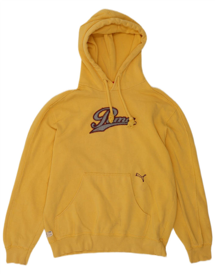 Puma Hombre Sudadera Con Capucha Gráfica Jersey De Algodón Amarillo Medio