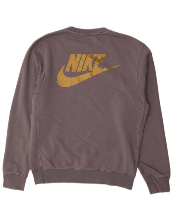 NIKE Hombre Swoosh Graphic Sudadera Jumper XS Gris Algodón
