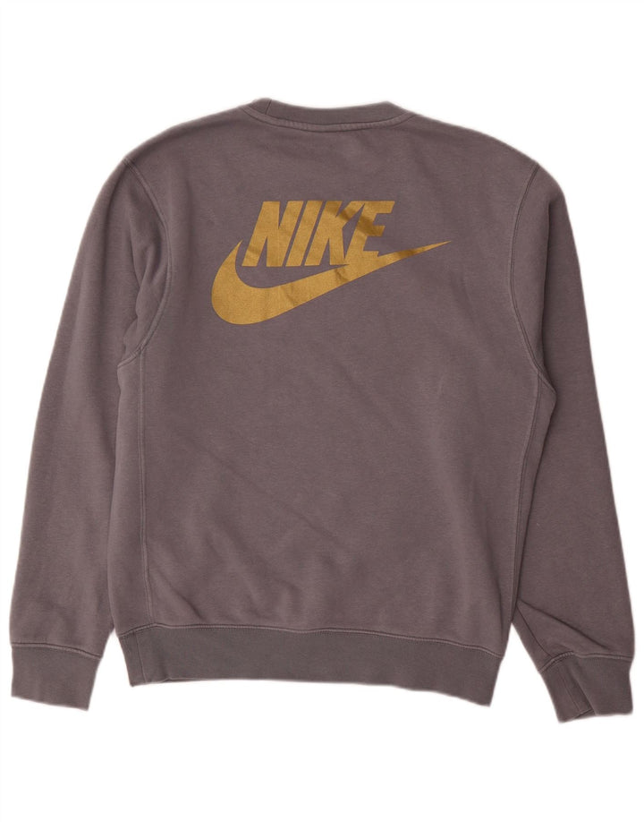 NIKE Hombre Swoosh Graphic Sudadera Jumper XS Gris Algodón