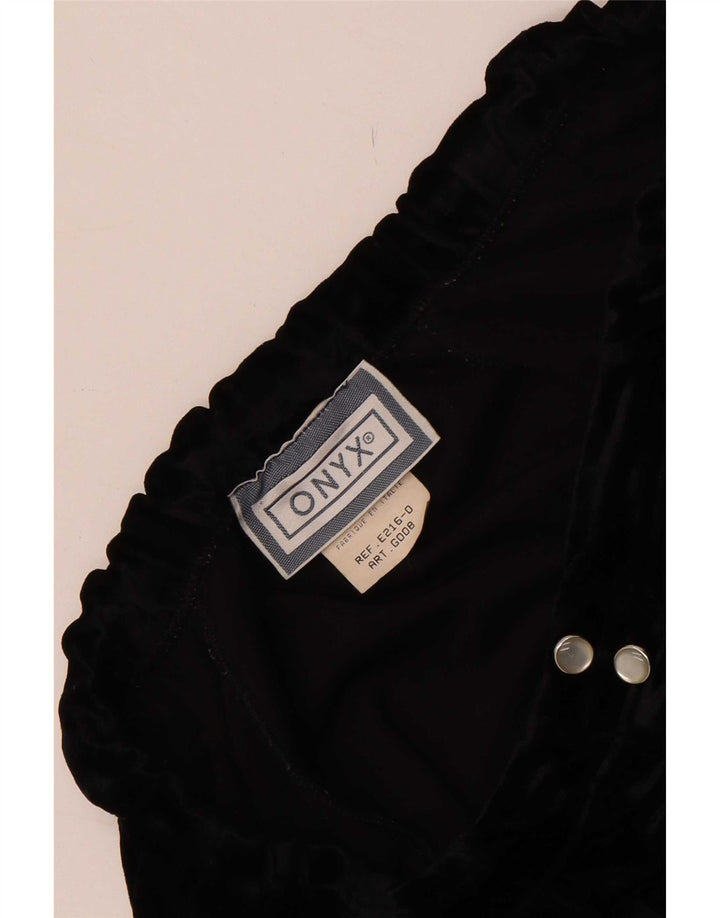Minifalda de terciopelo para mujer Onyx W28 Acetato negro mediano