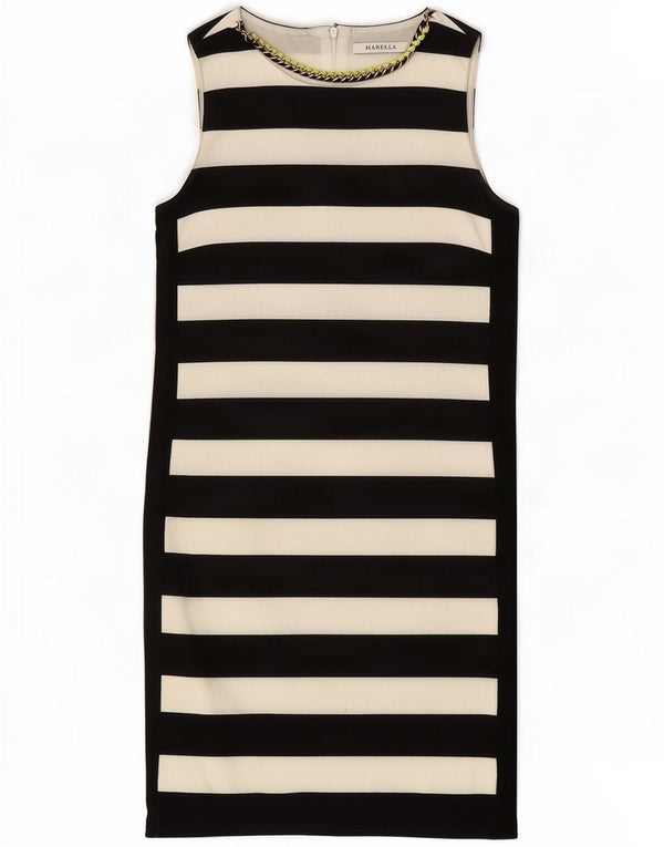 Vestido recto sin mangas Marella para mujer UK 8 Small Black Rayas Viscosa