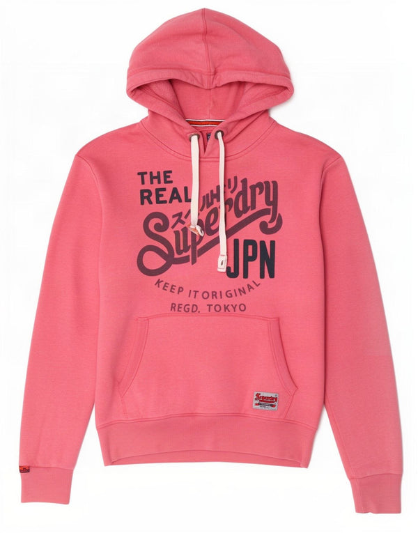 Superdry Jersey con capucha gráfica para mujer UK 20 2XL Algodón rosa