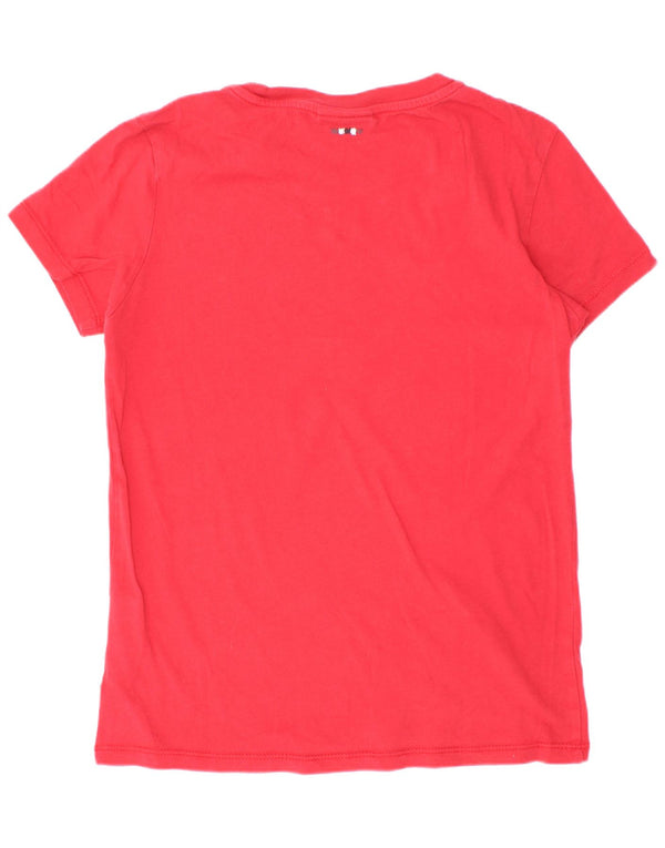 Napapijri Camiseta con gráfico geográfico para niños 7-8 años Algodón rojo