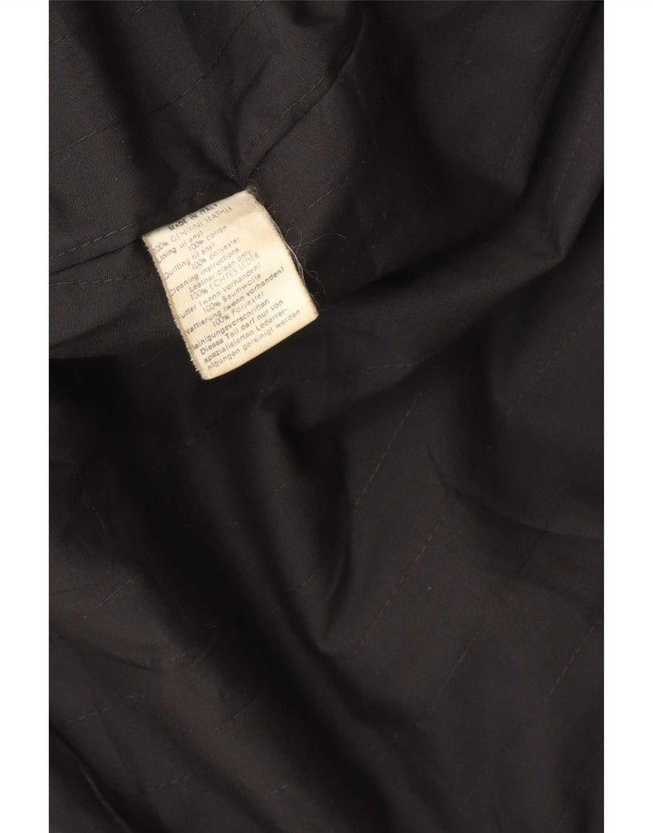 Gianni Versace Chaqueta de cuero para mujer UK 18 XL Cuero negro