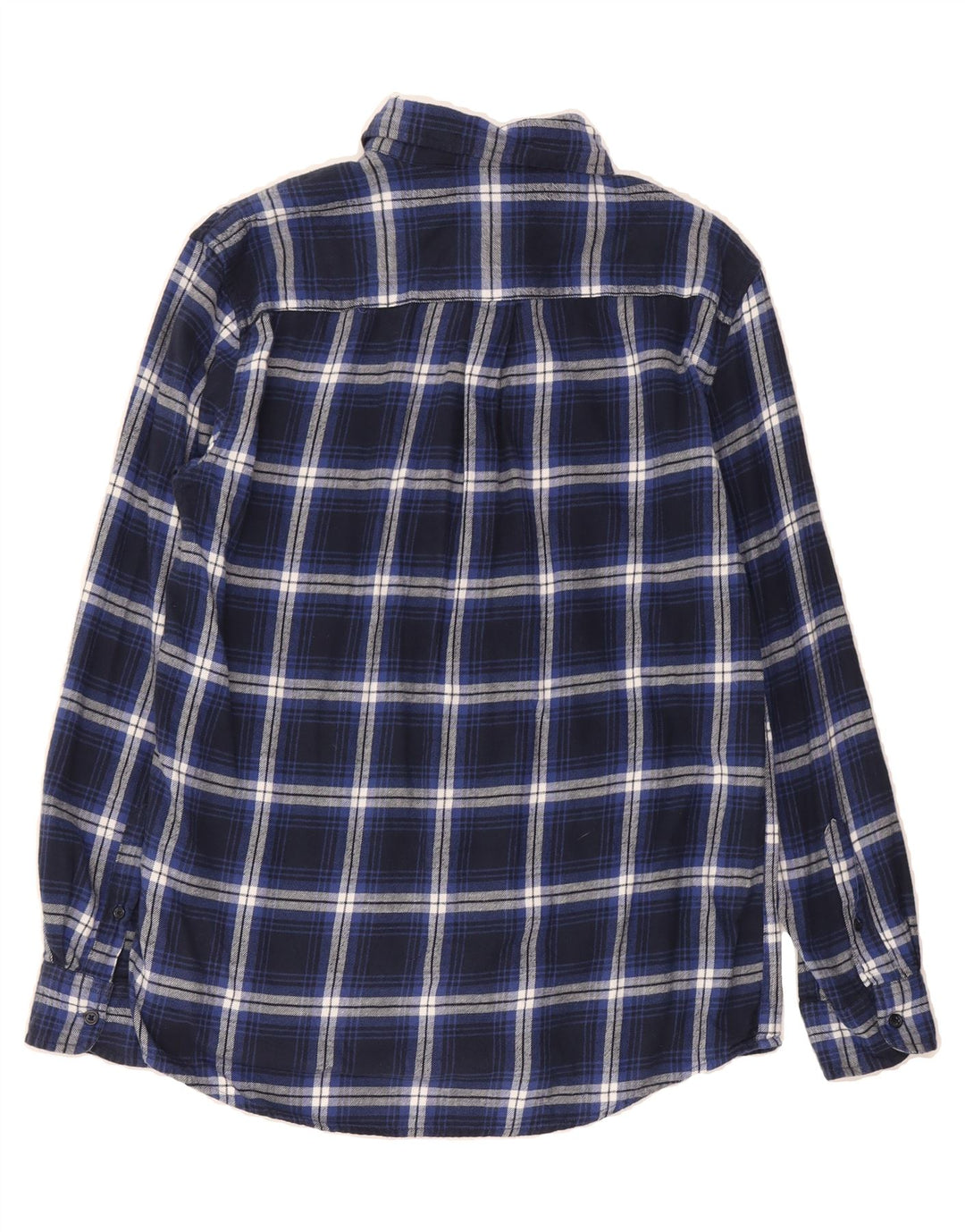 CHAPS Mens Flannel Shirt Medium Navy Blue Check Cotton Vintage Chaps and Second-Hand Chaps from Messina Hembry 