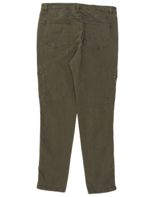 MINT VELVET Vaqueros cargo ajustados para mujer UK 14 Large W32 L28 Algodón caqui