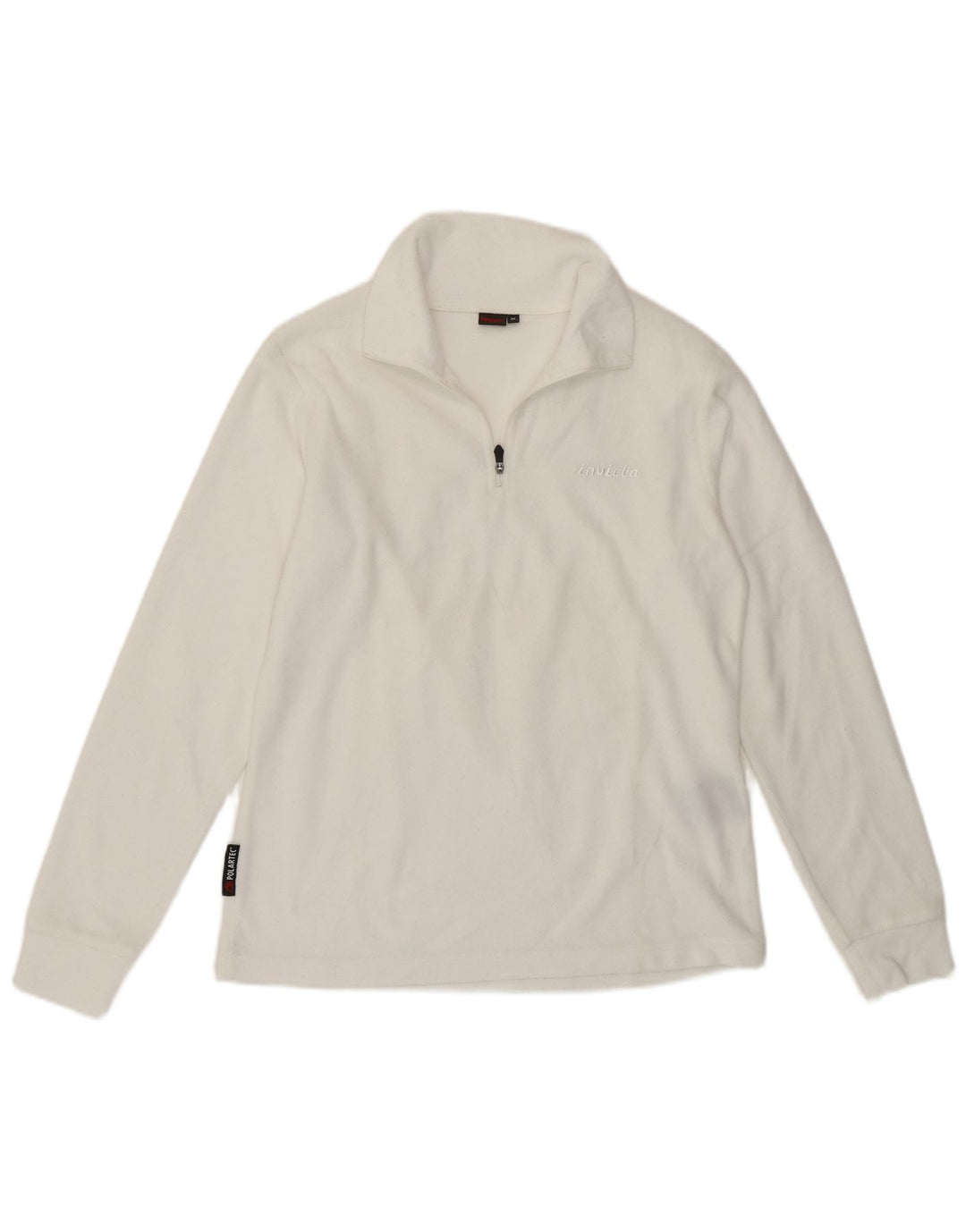 Jersey de forro polar con cuello y cremallera para mujer Invicta UK 44 Poliéster blanco mediano
