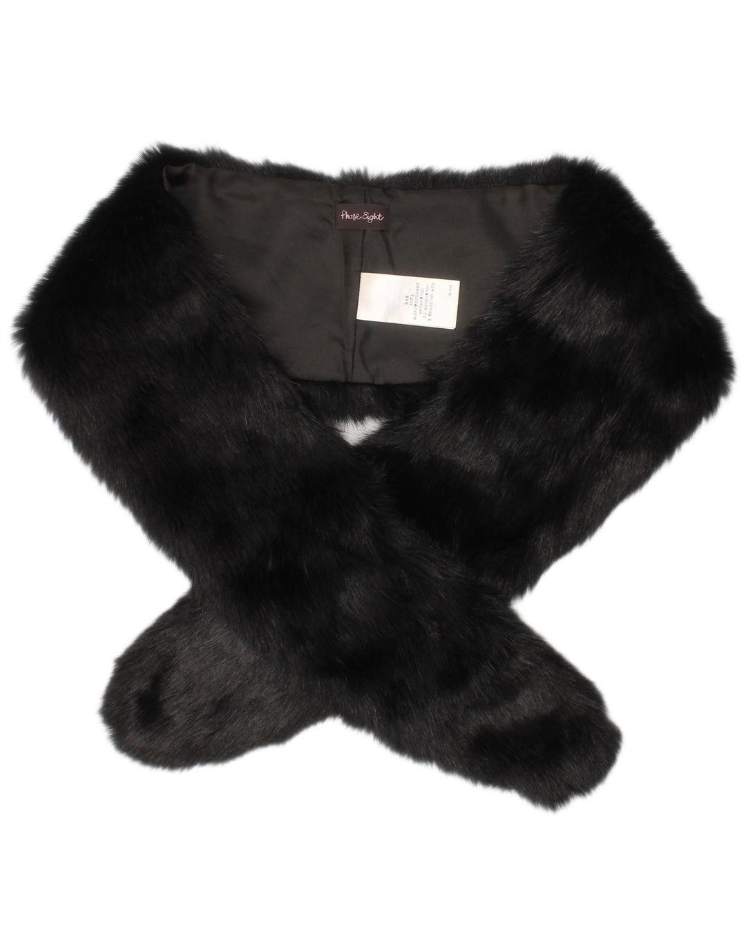 Phase Eight Bufanda de piel sintética para mujer, talla única, poliéster negro, invierno