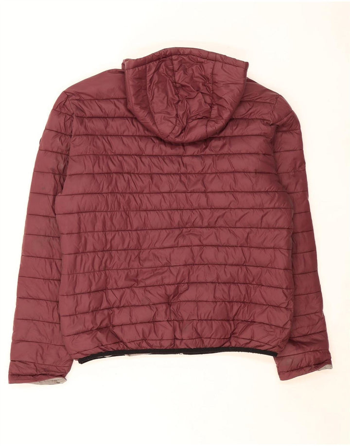 Chaqueta Acolchada Con Capucha Carrera Hombre XL Poliamida Burdeos