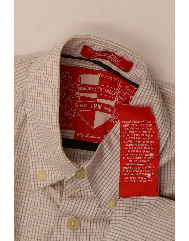 Superdry Camisa De Manga Corta De Algodón A Cuadros En Blanco Roto Mediano