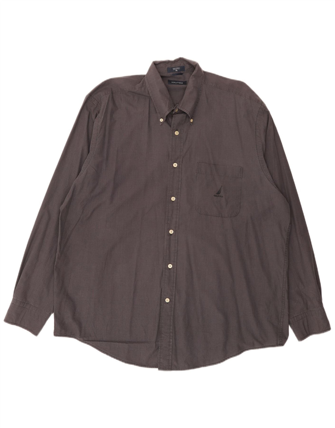 Camisa Nautica Hombre XL Algodón Gingham Gris