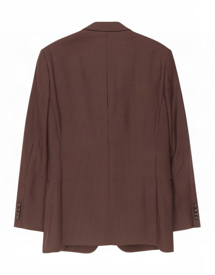 Durban Chaqueta tipo blazer de 2 botones para hombre UK 38 Lana virgen de pata de gallo gris medio