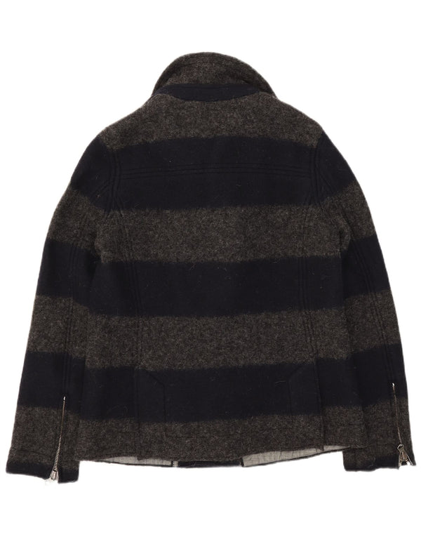 Replay Chaquetón para mujer UK 40 XL Lana gris a rayas