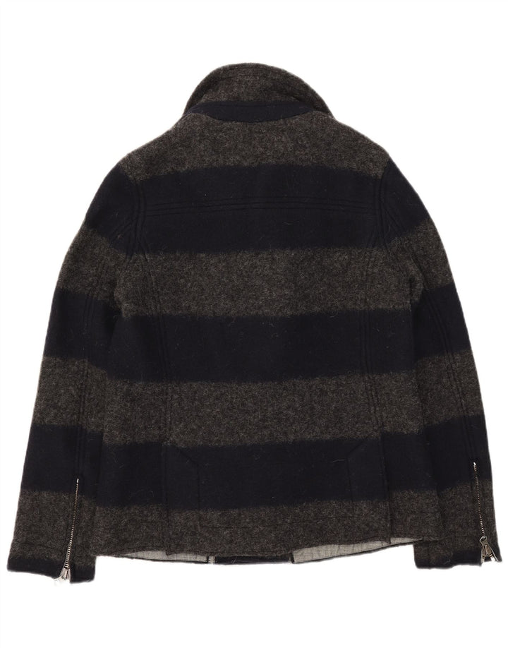 Replay Chaquetón para mujer UK 40 XL Lana gris a rayas