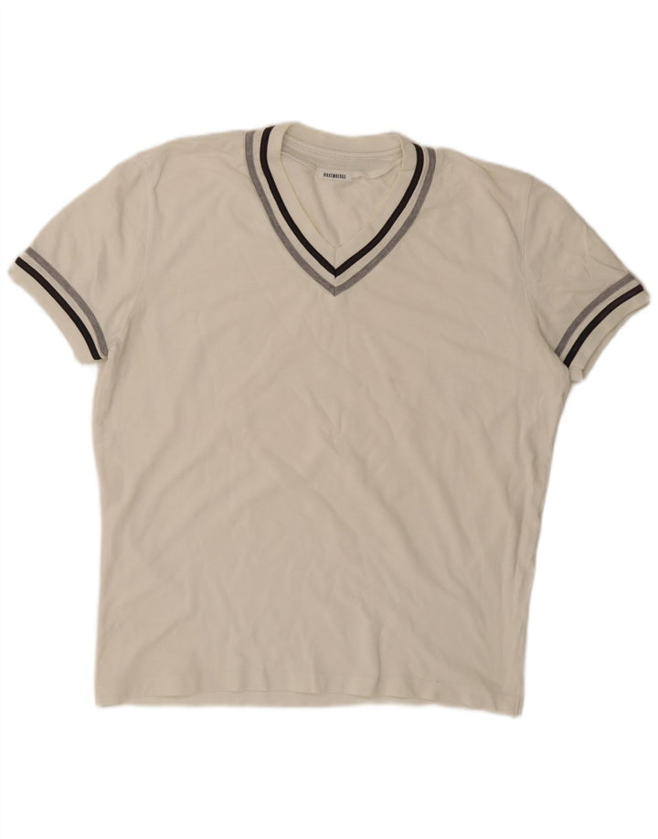 Bikkembergs Camiseta Hombre Top XL Blanco Rayas