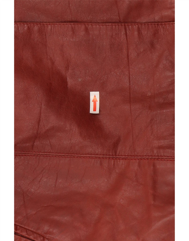 Schegge Chaqueta Blazer de Cuero con 3 Botones para Mujer IT 44 Cuero marrón Medio