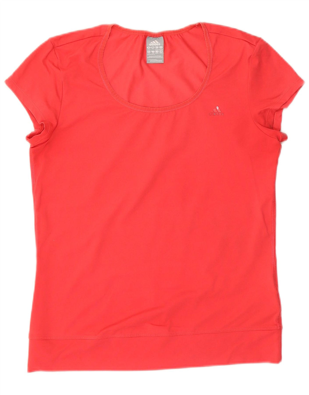 ADIDAS Mujer Climalite Camiseta Top UK 12/14 Medio Rojo Poliéster