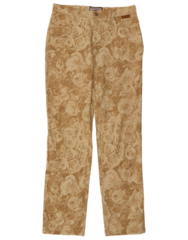 Mauriece Abot Pantalones rectos informales para mujer W32 L30 Algodón floral beige