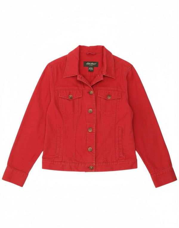 Eddie Bauer Chaqueta Bomber para Mujer Reino Unido 14 Mediana Lino Rojo
