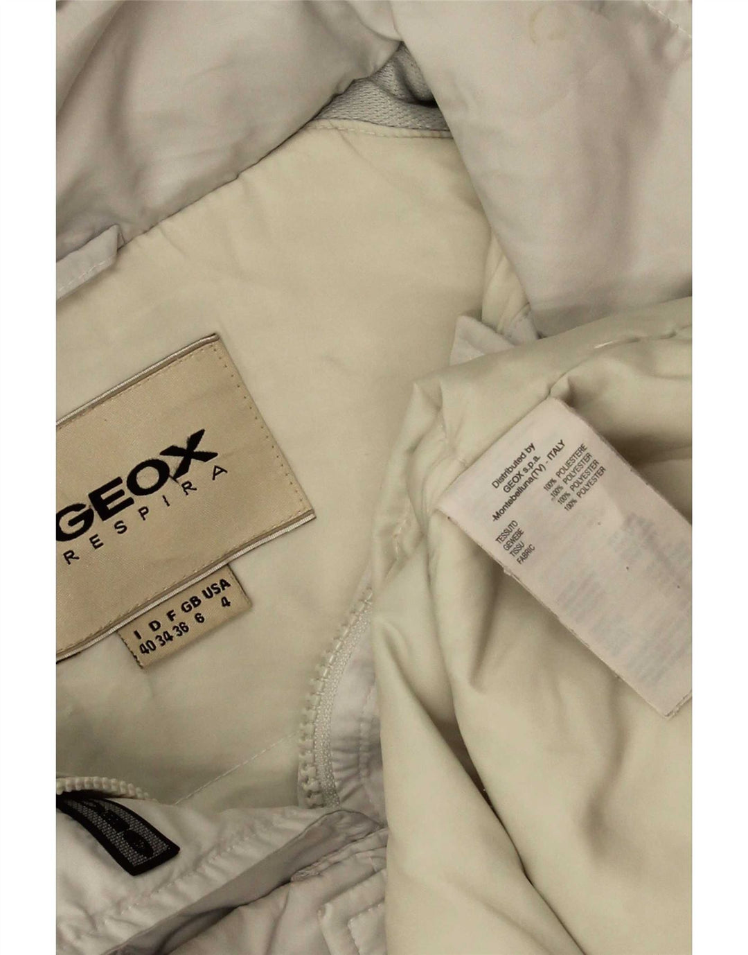 Geox Chaqueta acolchada extragrande con capucha para mujer UK 6 XS Poliéster blanco