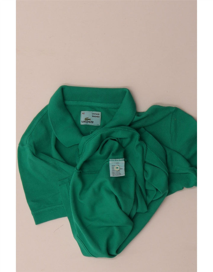LACOSTE Polo de mujer talla 42 grande algodón turquesa
