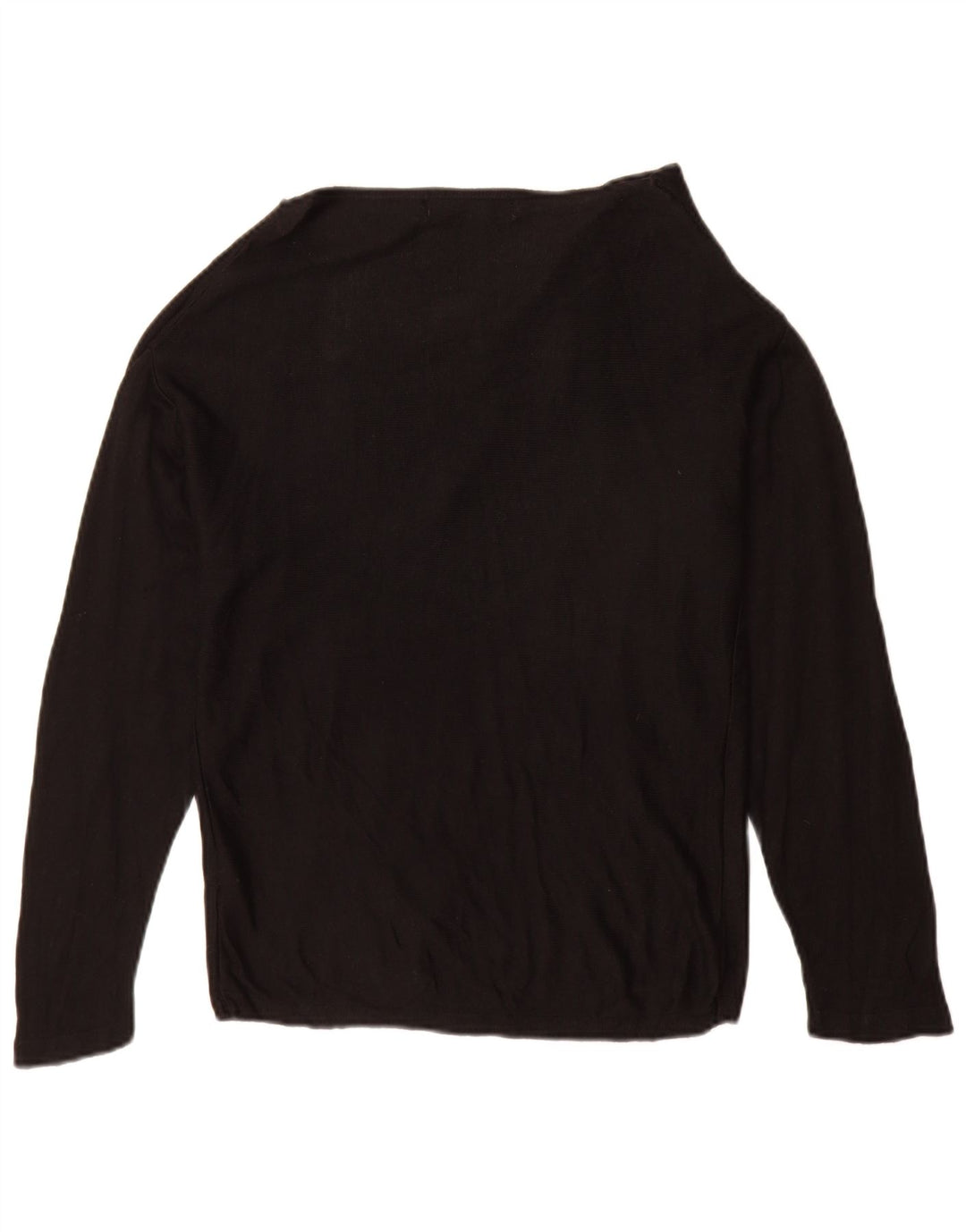 Zara Mujer Top Manga Larga UK 44 Medium Viscosa Negra