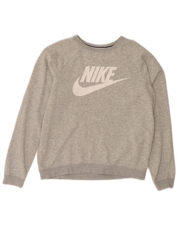 Nike - Sudadera de gran tamaño con gráfico para mujer, talla 10, algodón gris pequeño