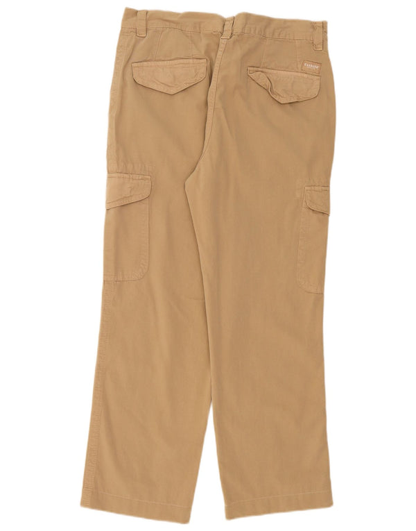 Pantalón Cargo Recto Mujer Carrera W34 L27 Algodón Beige