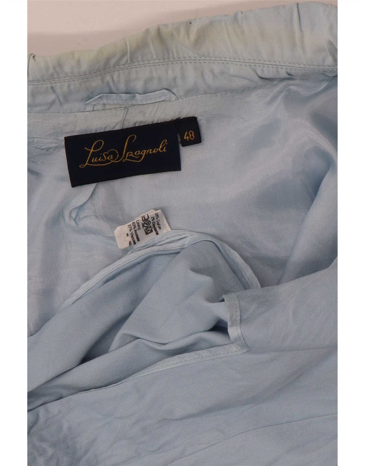 Luisa Spagnoli Chaqueta Blazer de 3 Botones para Mujer IT 48 XL Algodón Azul