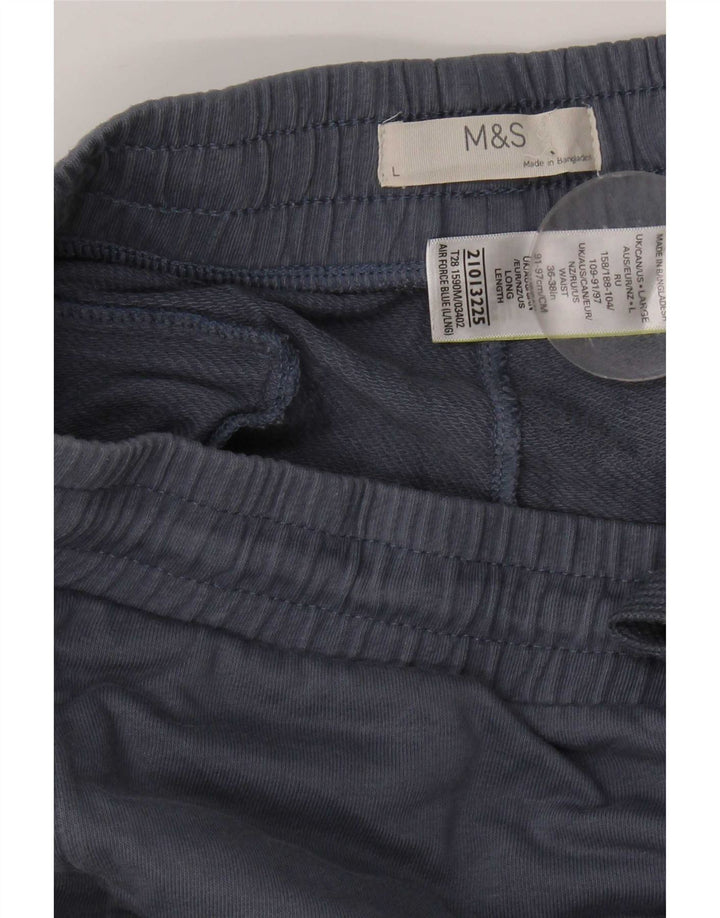Marks & Spencer - Pantalón de chándal para hombre, talla grande, algodón azul