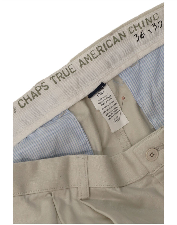CHAPS Pantalones chinos con pinzas para hombre W36 L30 Algodón blanco
