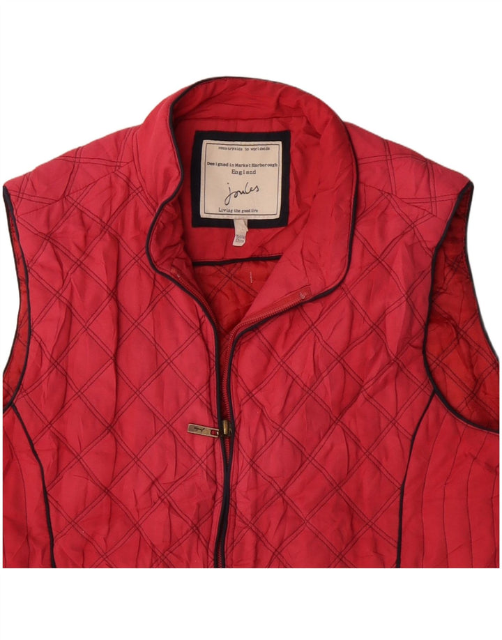 JOULES Chaleco acolchado para mujer UK 40 Grande Poliéster rojo