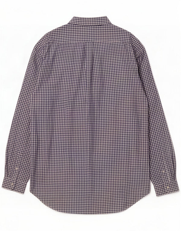 Ralph Lauren Camisa alta de corte clásico para hombre 2XL Algodón a cuadros azul marino