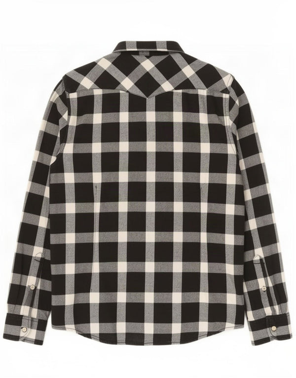 Camisa De Franela De Corte Slim De Algodón A Cuadros En Negro Mediano Lee Hombre