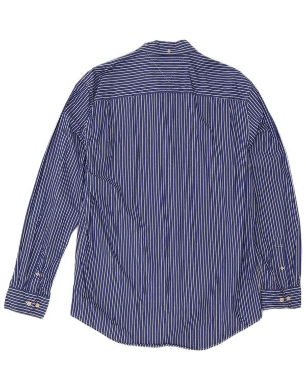 Tommy Hilfiger Camisa para hombre XL Algodón a rayas azules