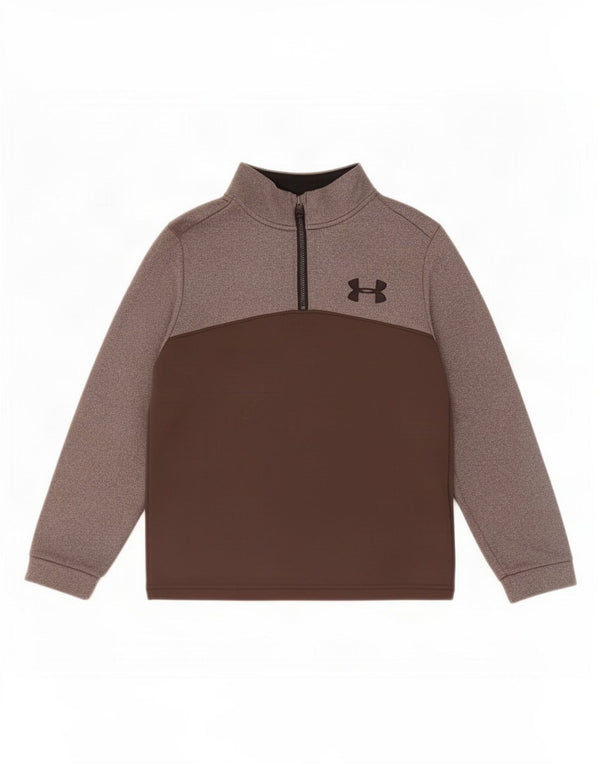 Under Armour Sudadera con gráfico Cold Gear para niños de 7 a 8 años, talla pequeña, gris