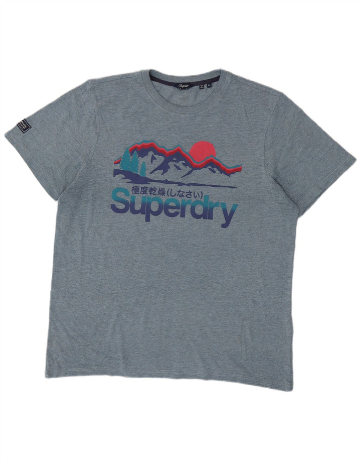 Superdry Camiseta Gráfica para Hombre Top XL Azul