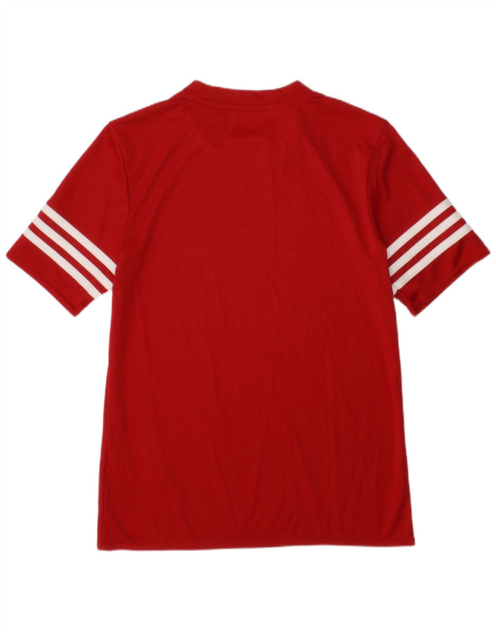 ADIDAS Boys Climalite T-Shirt Top 11-12 Years Large  Red Polyester