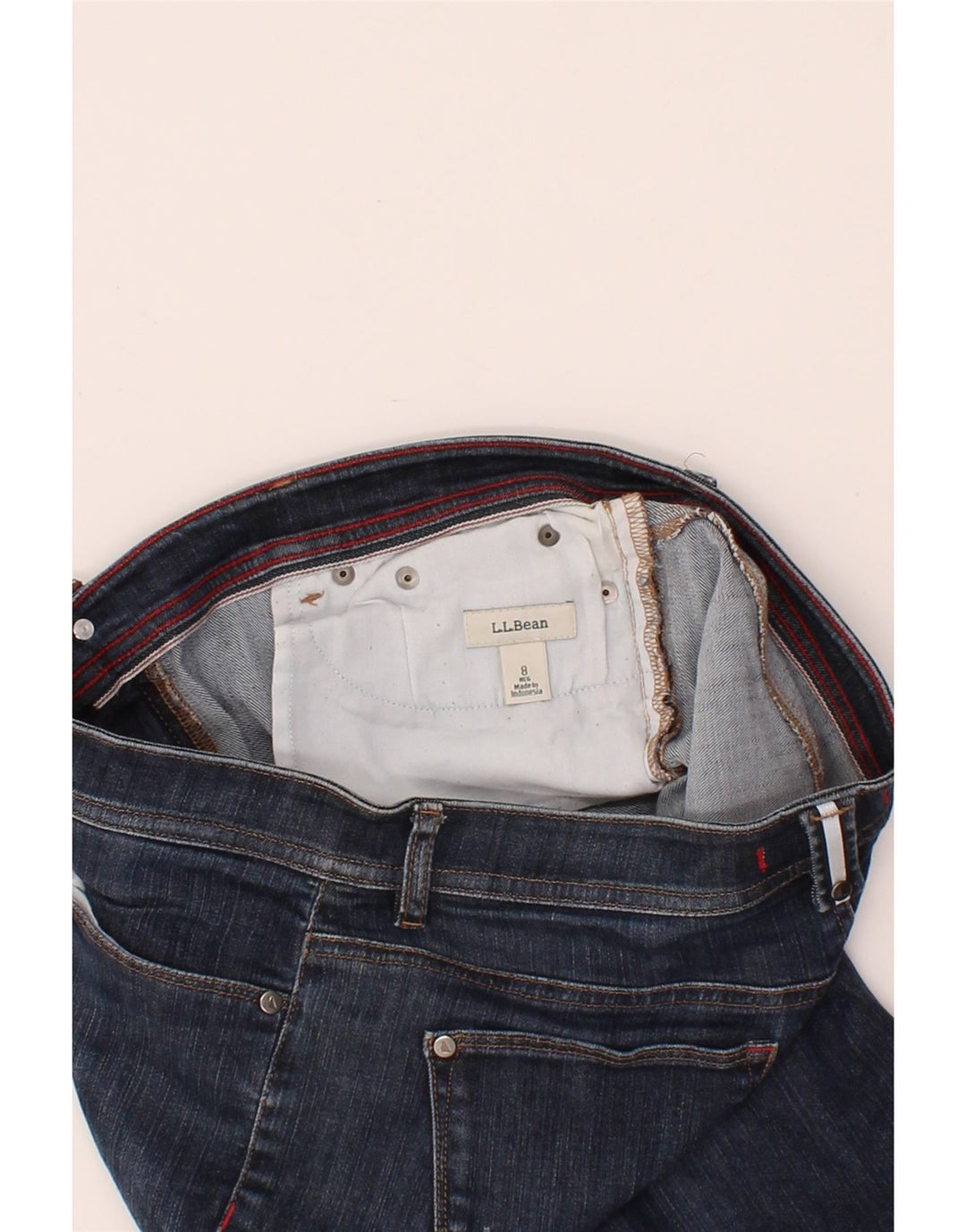 L.L.BEAN Womens Slim Jeans US 8 Medium W32 L30 Navy Blue Cotton Vintage L.L.Bean and Second-Hand L.L.Bean from Messina Hembry 